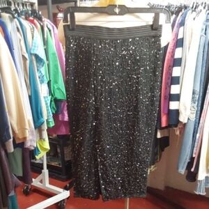 Jessica Simpson Elegant Black Sequin Skirt